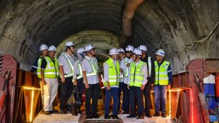 Menteri Perhubungan Budi Karya Sumadi kunjungi proyek rel kereta api cepat Jakarta-Bandung, Selasa 3/3/2020