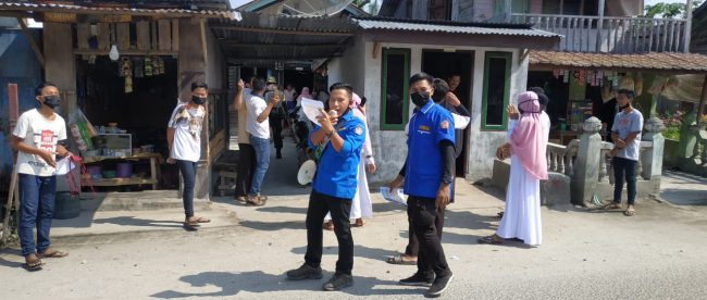 Sosialisasi yang disampaikan kepada masyarakat di Desa Sei Apung, Kabupaten Asahan, menggunakan pengeras suara (dok. KM)
