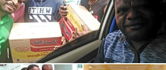 Anggota DPR Papua Laurenzius Kadepa mengirimkan bantuan makanan kepada asrama mahasiswa Meepago di Jayapura (dok. KM)