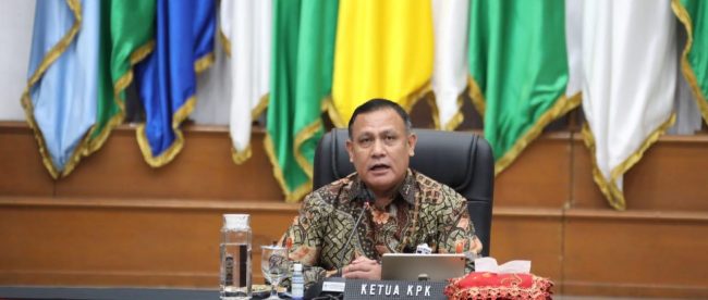 Video Conference Ketua KPK bersama Menteri Dalam Negeri, Ketua BPK, Kepala LKPP, Bupati dan Walikota seluruh Indonesia, Rabu 8/4/2020 (dok. KM)