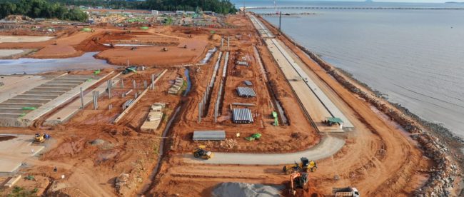Pembangunan Terminal Kijing yang terletak di Kabupaten Mempawah, Kalimantan Barat, ditargetkan beroperasi akhir 2020 (dok. Humas Ditjen Perhubungan Laut)