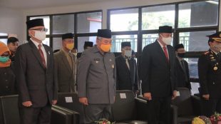Wali Kota Bekasi dan Jajaran Saat Upacara Hari Lahir Pancasila melalui VCON Presiden RI (dok. KM)