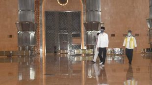 Presiden Joko Widodo mengunjungi Masjid Istiqlal, Jakarta Pusat, Selasa 2/6/2020 (dok. KM)