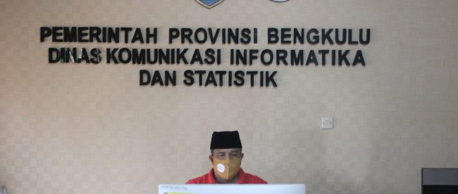 Juru bicara Gugus Tugas Percepatan Penanganan Covid-19 Provinsi Bengkulu Jaduliawan saat konferensi pers di Kantor Dinas Kominfo Provinsi Bengkulu Senin sore, 1/6/2020 (dok. KM)