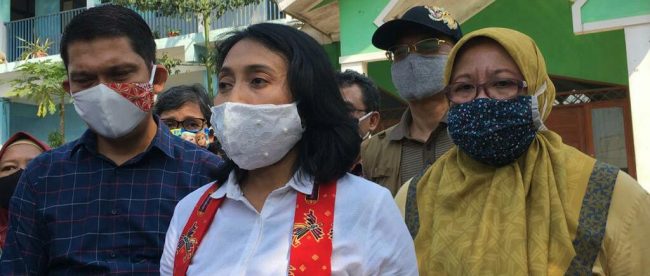 Meteri PPPA RI Bintang Puspayoga di TPST Bantargebang, Sabtu 11/7/2020 (dok. KM)