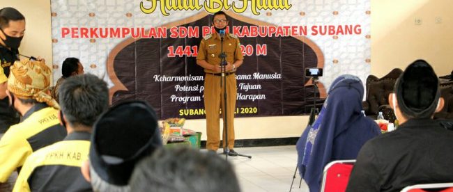 Wakil Bupati dan Kepala Dinsos Subang hadiri hal bihalal perkumpulan SDM PKH (dok. KM)