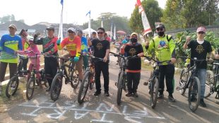 Para peserta gowes "Bagja" di Pagaden Barat, Subang, Sabtu 8/8/2020 (dok. KM)