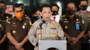 Jumpa Pers Kasus Kebakaran Kejagung di Gedung Bareskrim Polri Jakarta Selatan Kamis Siang (17/09/2020) (dok. Hari Setiawan Muhammad Yasin/KM)