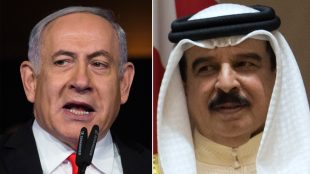 PM ISrael benjamin Netanyahu dan Raja Bahrain Hamad Al Khalifa (dok. BBC)