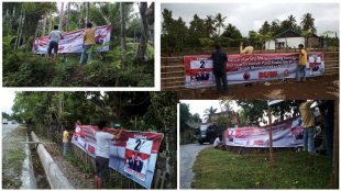 Tim Pemenangan Budi-Helmi pasang sepanduk di setiap Kecamatan