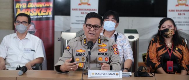 Konpers Bareskrim Polri Jumat sore 23 Oktober 2020 tentang kebakaran gedung Kejagung (dok. Hari Setiawan Muhammad Yasin/KM)