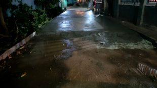 Lokasi pekerjaan betonisasi jalan di Perumahan Griya Asri 2 Jl. Muhidin RT 05/27, Desa Sumber Jaya, Kecamatan Tambun Selatan (dok. KM)