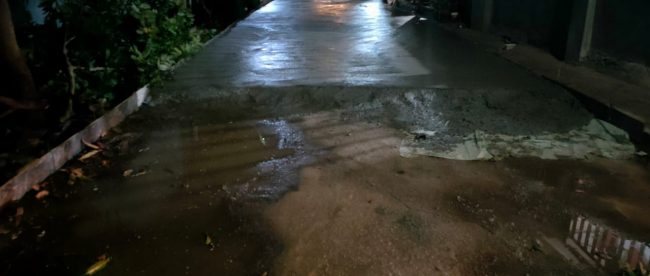 Lokasi pekerjaan betonisasi jalan di Perumahan Griya Asri 2 Jl. Muhidin RT 05/27, Desa Sumber Jaya, Kecamatan Tambun Selatan (dok. KM)