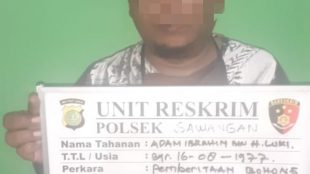 Adam Ibrahim, penyebar kabar tentang "babi ngepet" di Bedahan, Depok, diamankan oleh Polisi (dok. KM)