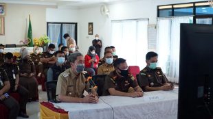 Pencanangan Zona WBK dan WBBM di Aula Kejaksaan Negeri Kota Bogor, Selasa 4/5/2021