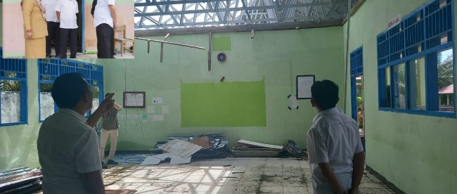 Kondisi pengerjaan rehabilitasi gedung di SMP Negeri 30 BS saat sidak Komisi III DPRD BS Senen,(21/06/2021). Sumber foto: Raselnews dan Newsterkini.com