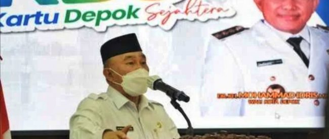 Wali Kota Depok Mohammad Idris saat peluncuran Kartu Depok Sejahtera di Gedung Balaikota Depok, Rabu, 15 September 2021 (Istimewa)