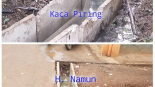 Pekerjaan Saluran U-ditch di Jalan Kaca Piring RT 003/025 dan Jalan H. Namun RT 001/013 Kelurahan Wanasari Kabupaten Bekasi (dok. KM)