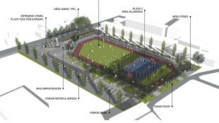 Gambar desain Alun-Alun Parungpanjang (stock)