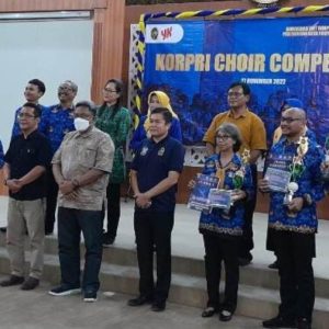 Foto bersama pemenag lomba  KORPRI Choir Competition Kota Yogyakarta, Minggu (27/11/2022)