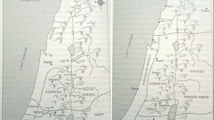 Peta kawasan Samaria di zaman Asyur dan zaman Dzulqarnain (sumber: Jerusalem: Satu Kota Tiga Agama oleh Karen Armstrong)