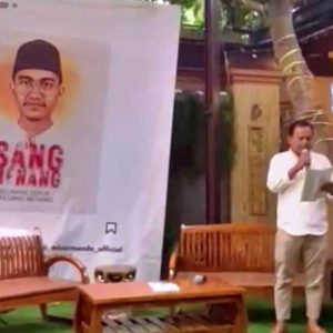 Pembacaan deklarasi dukungan untuk Kaesang Pangarep sebagai calon Walikota Depok 2024 oleh Ketua Relawan Sang Menang (1/6/2023)